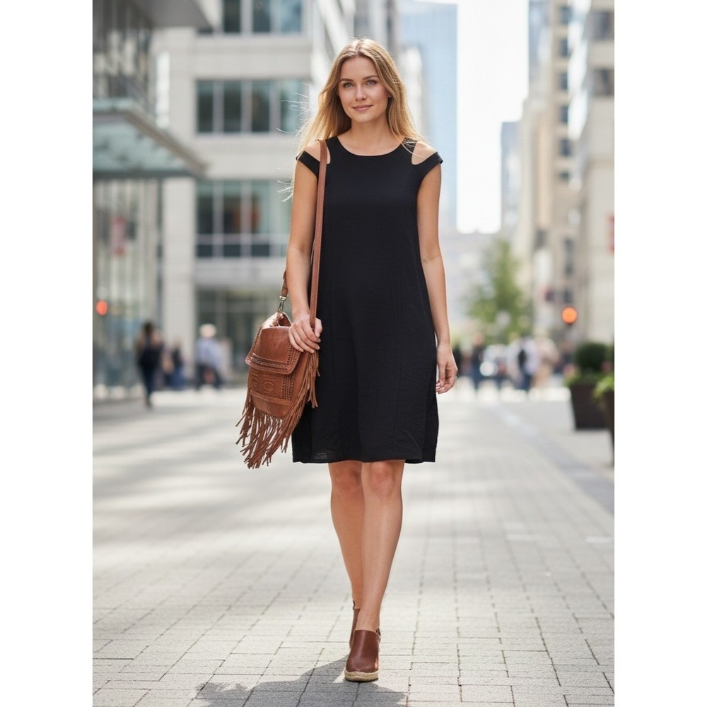 Rag and Bone Classic Little Black Dress Vela Open Shoulder Wedding Guest Large